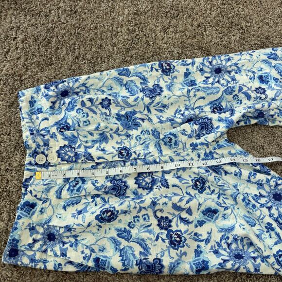 NWT Oliviaceous Wide Leg Blue Summer Soirée High Waist Linen Blend Pants S - Picture 9 of 11